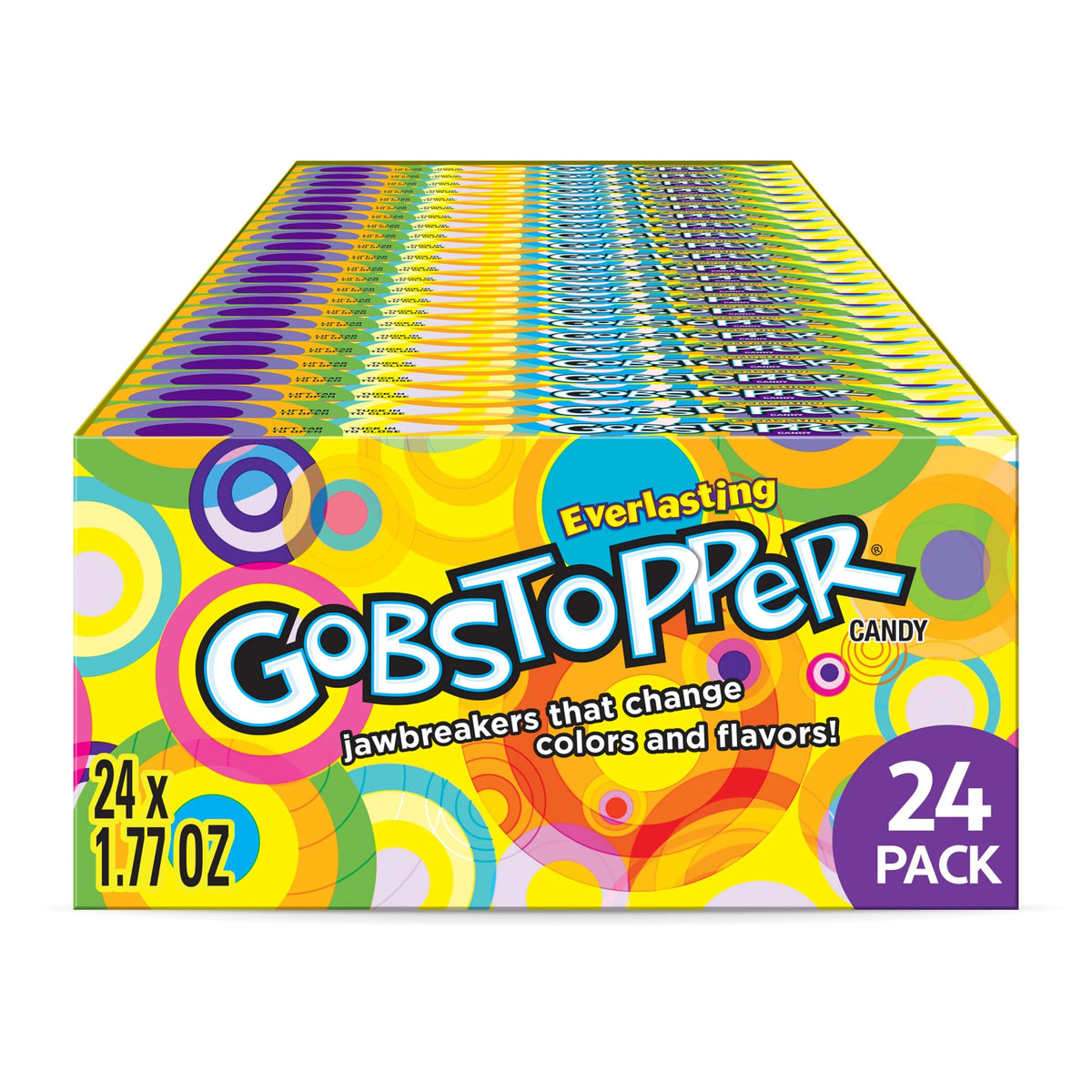 Wonka Everlasting Gobstopper rainbow pack ideal for sharing during movie night.