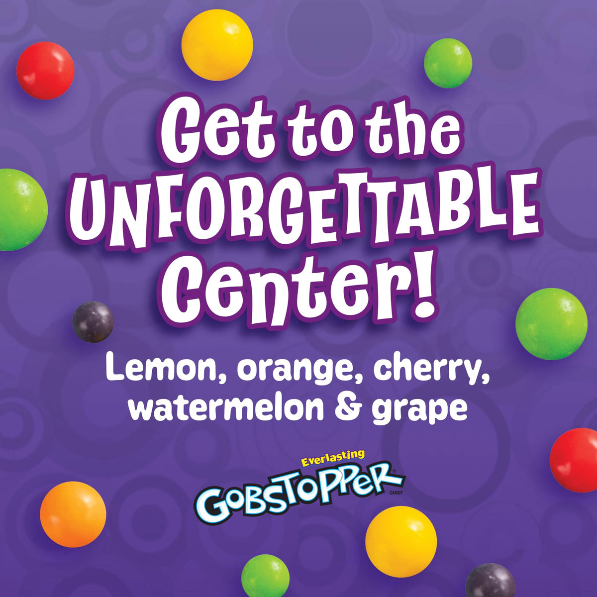 Wonka Everlasting Gobstopper close-up swirl of colors, inviting curiosity.