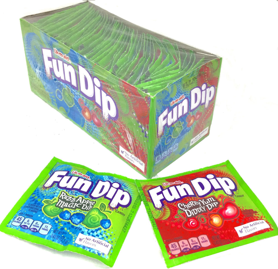 Wonka Fun Dips powder candy on a stick, perfect retro snack for parties and lunchboxes