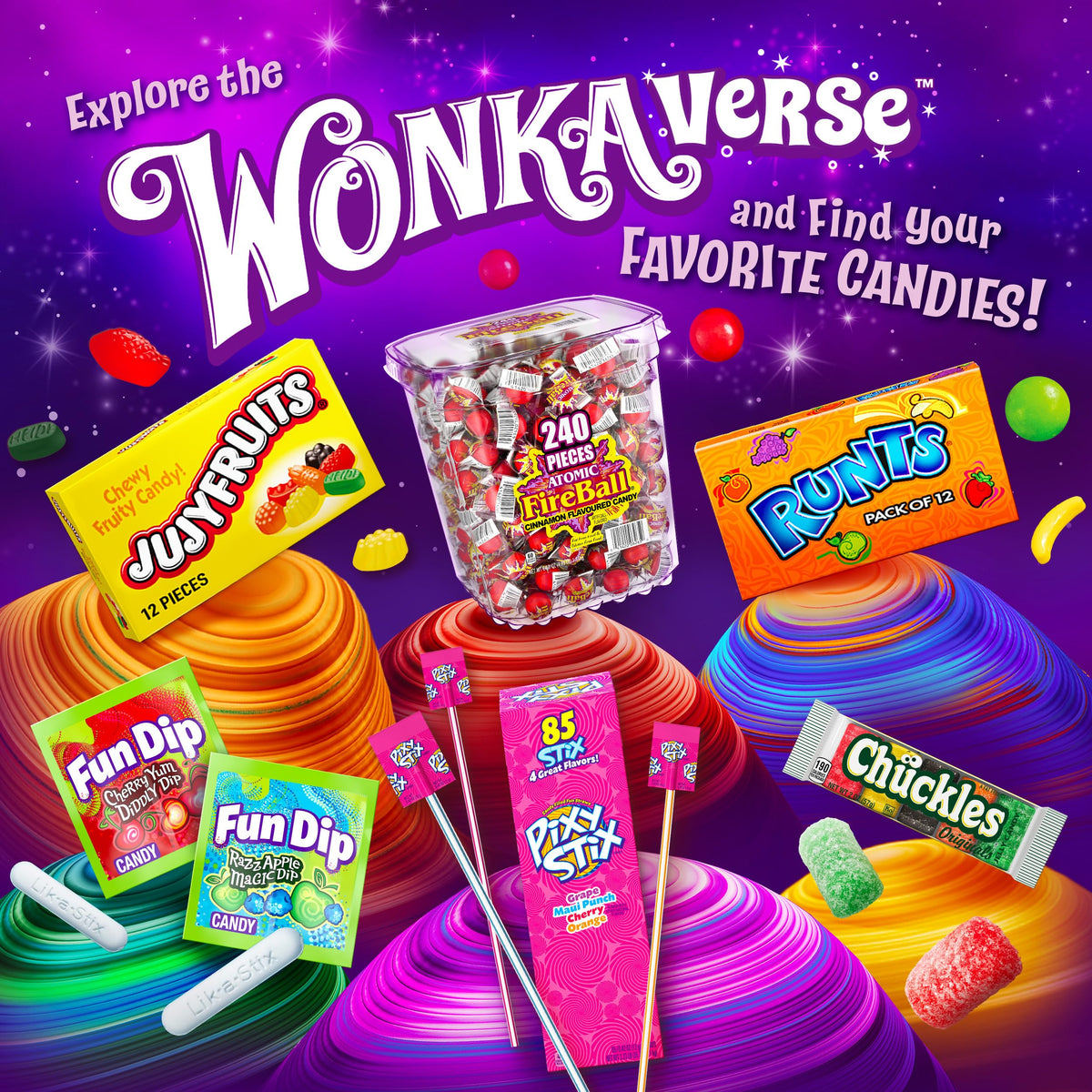 Sharing bag setup from Wonka Jujyfruits for gatherings