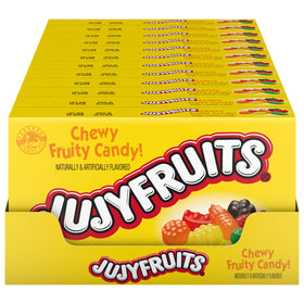 Wonka Jujyfruits theater box front showing colorful gummies for movie night