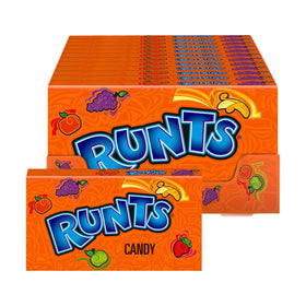 Wonka Runts bursting fruity flavors in a colorful bite-sized snack for on-the-go enjoyment.