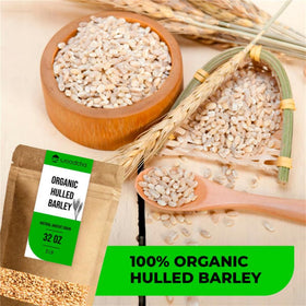 Woodcha hulled barley simmering in pot absorbs flavors in soups.