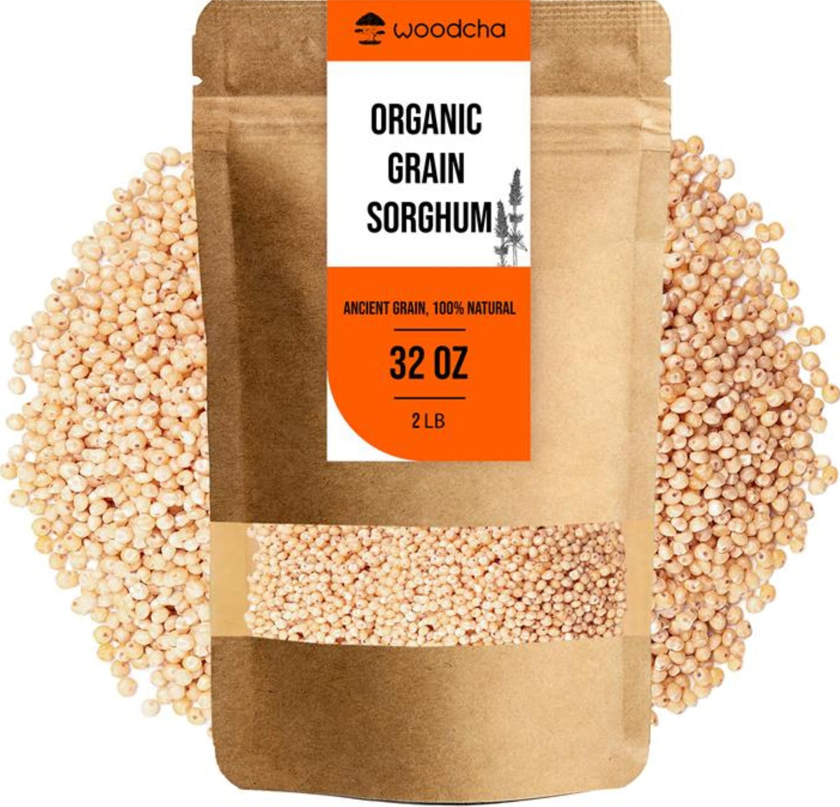 WOODCHA organic sorghum bulk bag ready for meal prep and storage