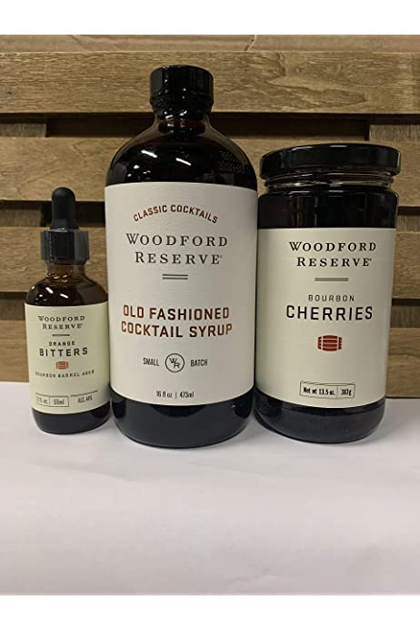 Woodford Old Fashioned Bundle with orange bitters, bourbon cherries, and syrup for craft cocktails