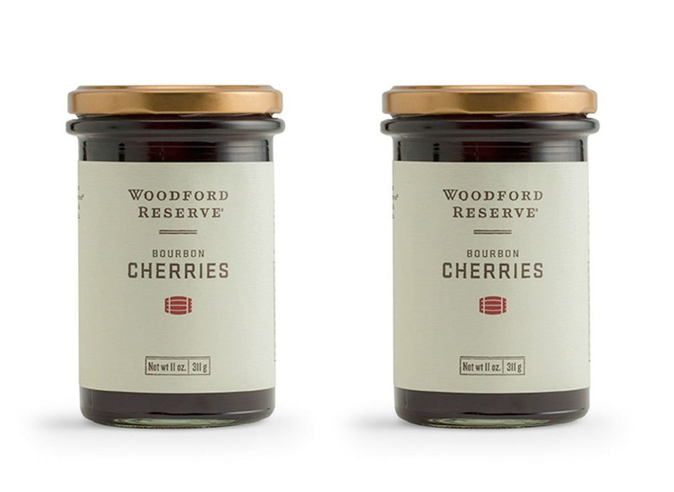 Woodford Reserve Bourbon Cherries WRCC pack of 2, ideal garnish for cocktails.