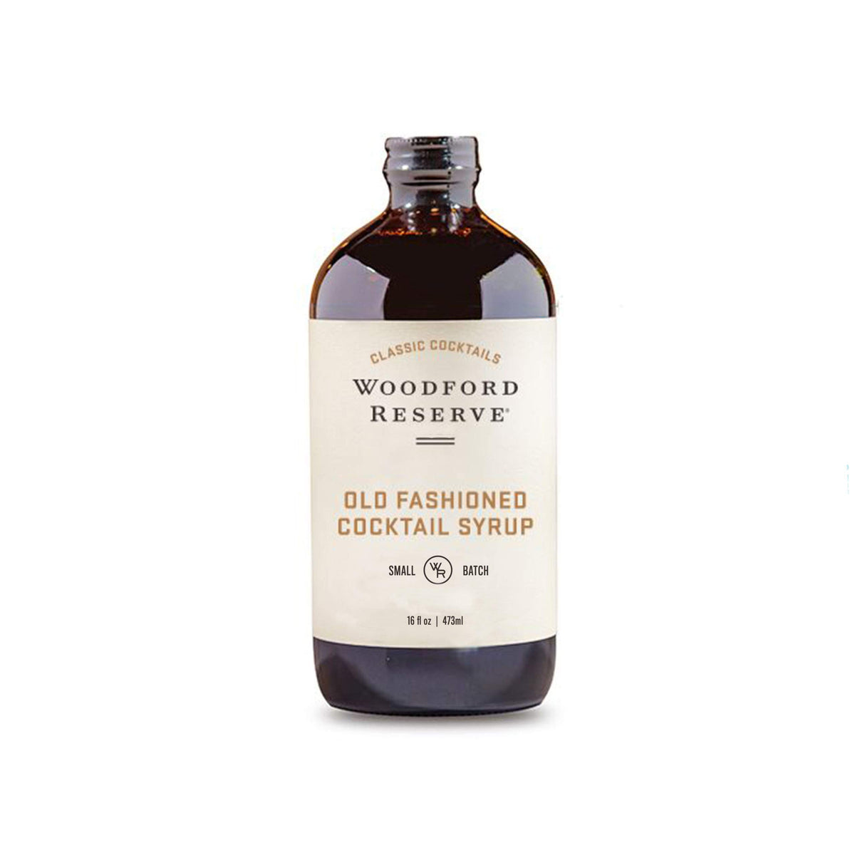 Woodford Reserve Old Fashioned Syrup bottle close-up, delivering convenient, balanced cocktail aromatics.