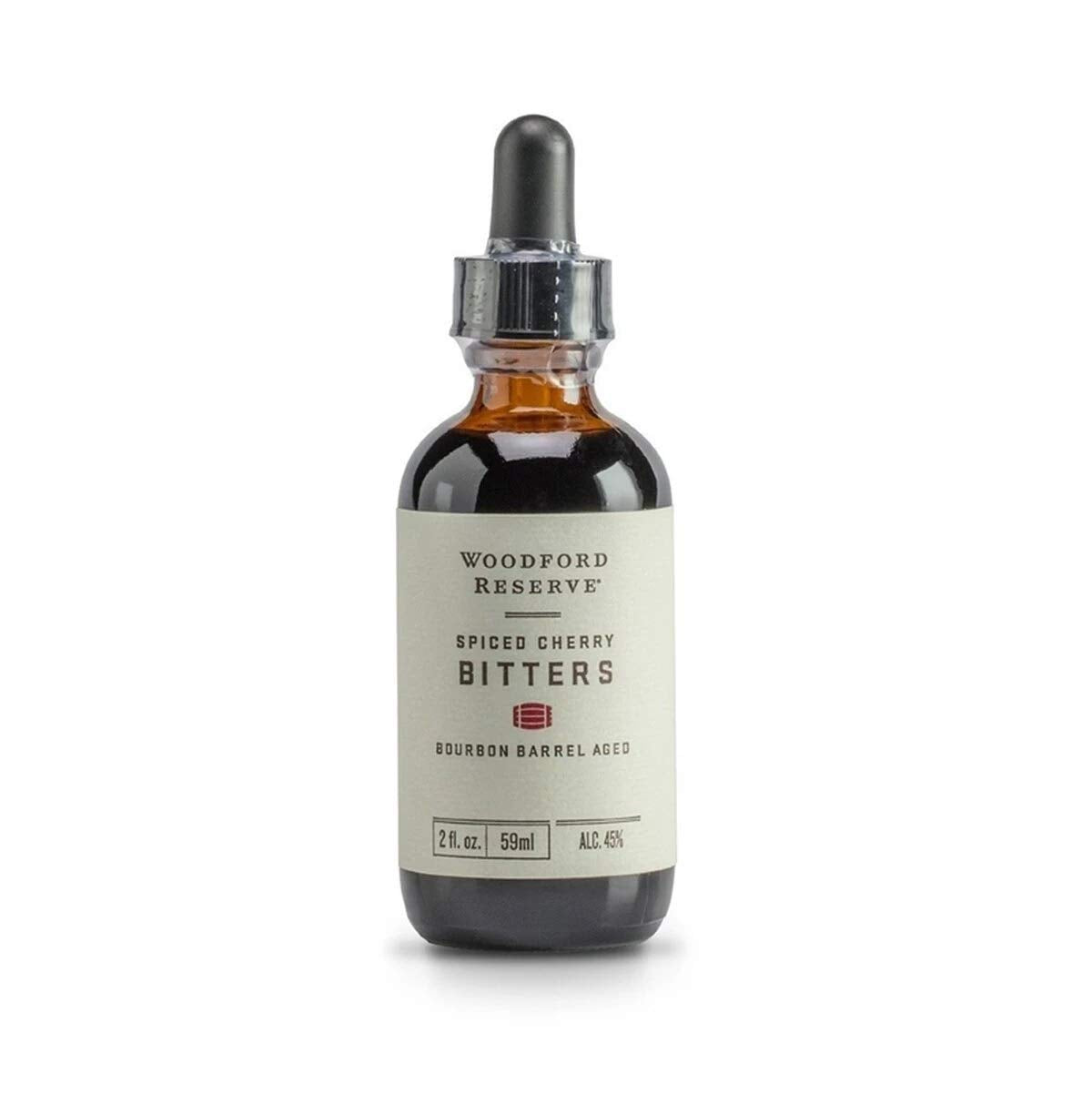 Woodford Reserve spiced cherry bitters bottle pour enhances bourbon cocktails with cherry spice