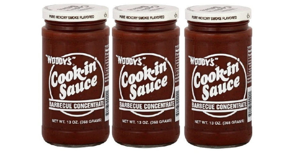 Woodys Cook-in' Sauce barbecue concentrate bottle for marinating and grilling delicious meals