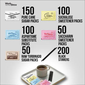 WorkBrew sucralose packets offer zero calorie sweetness for coffee