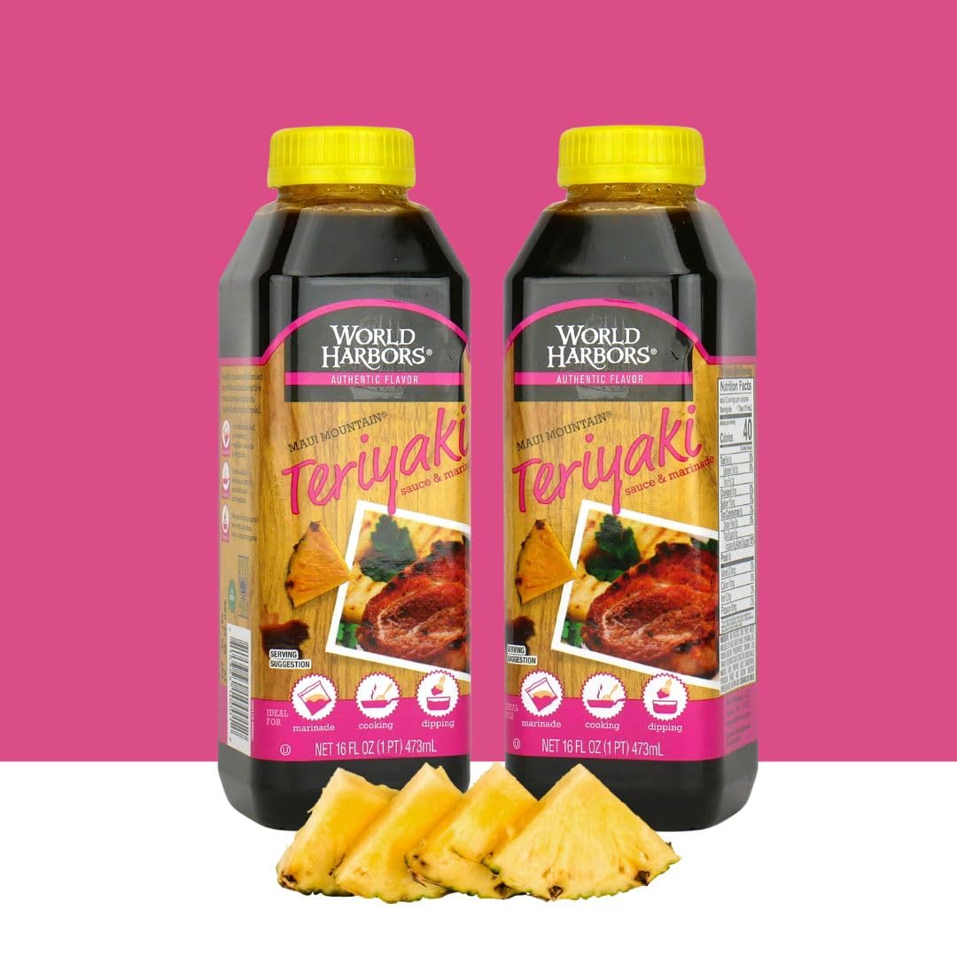World Harbors Maui Mountain Teriyaki bottle label highlights premium quality