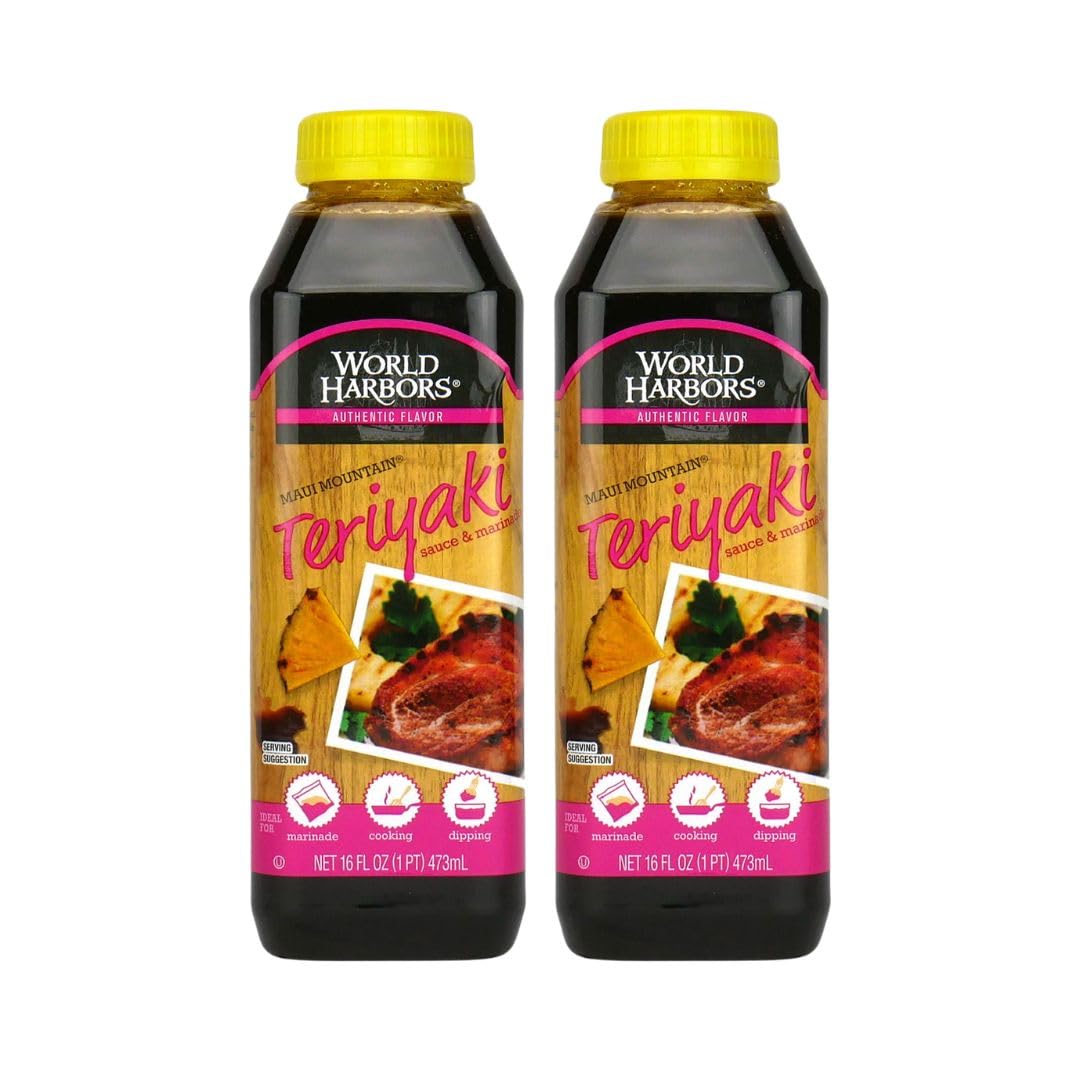 World Harbors Maui Mountain Teriyaki bottle pours for a savory glaze
