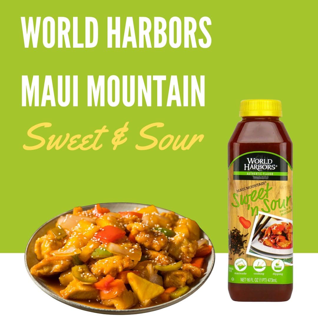World Harbors Maui Sweet and Sour Sauce kitchen setup ready for dipping and cooking