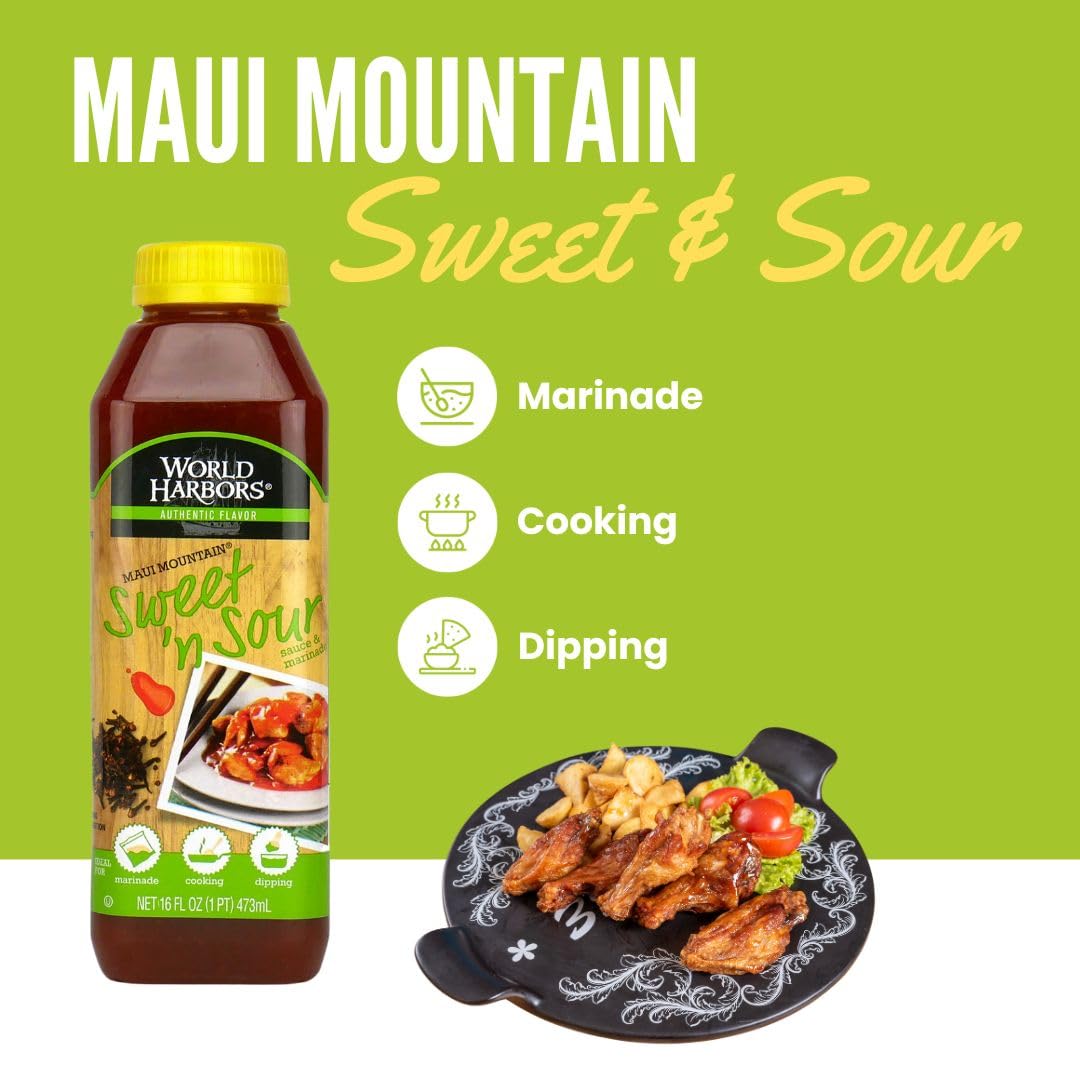 World Harbors Maui Sweet & Sour Sauce with dumplings for dipping