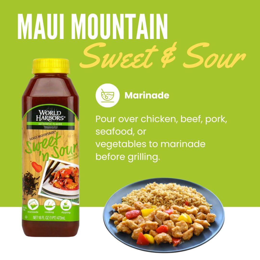 World Harbors Maui Sweet & Sour Sauce glazed chicken for a tangy finish