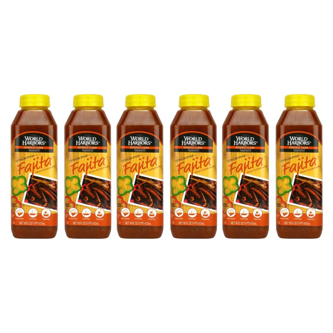 World Harbors Mexican Style Fajita Marinade bottle front view for premium flavor and marination