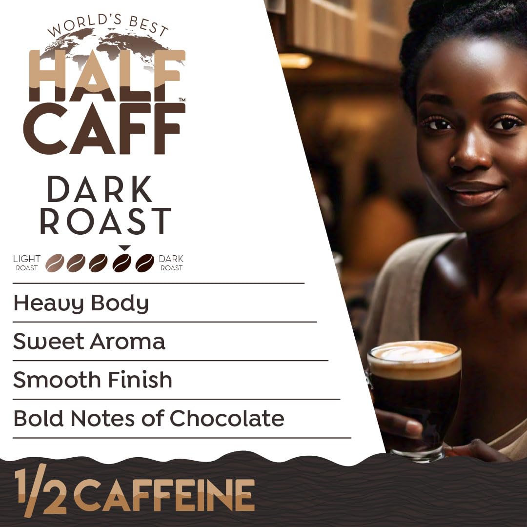 World's Best Half Caff Arabica beans ready for premium coffee flavor.
