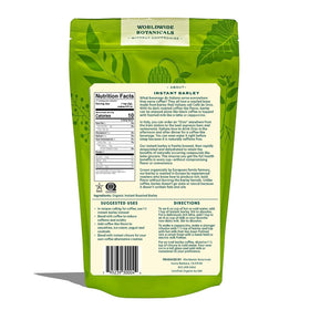 Worldwide Botanicals Barley Orzo Instant being poured for a quick-dissolve cup.
