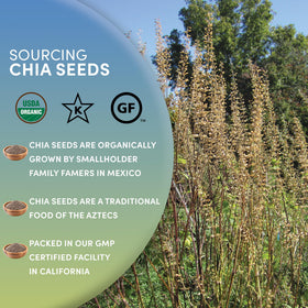 Worldwide Botanicals ground chia gel forms when hydrated for gentle digestion.