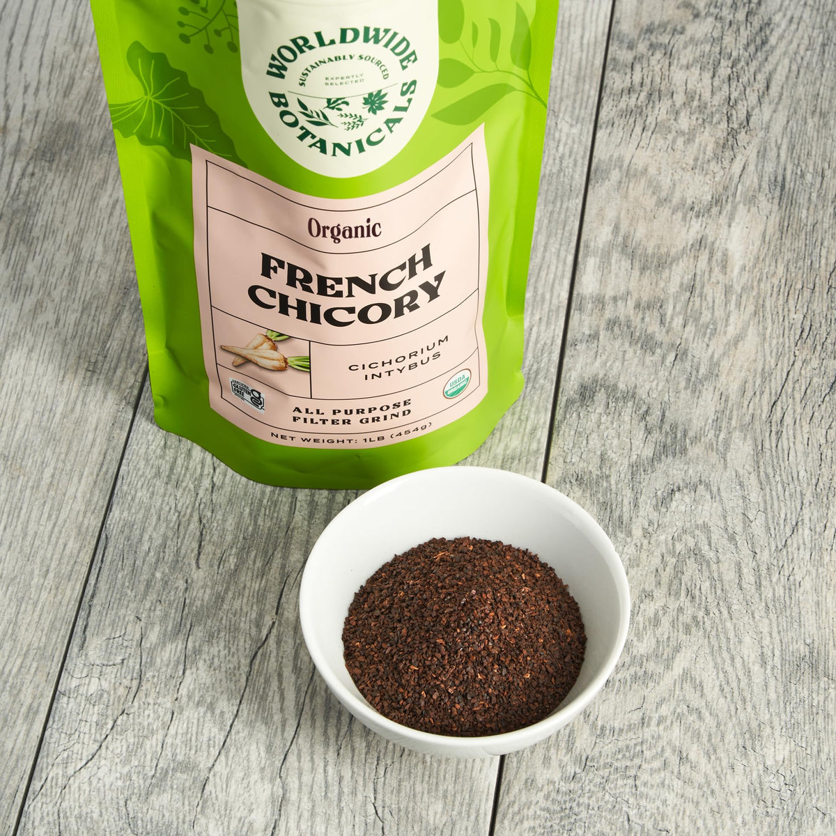 Worldwide Botanicals chicory root long shelf life for steady brewing