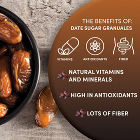 Worldwide Botanicals date sugar baking scene showing versatile use in cookies and muffins