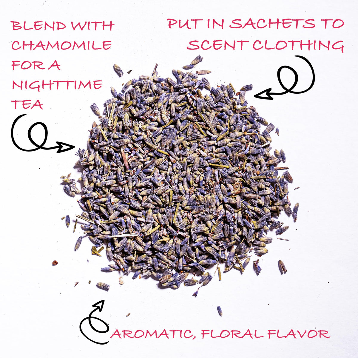 Worldwide Botanicals lavender-tea-blend adding delicate floral flavor and aroma.