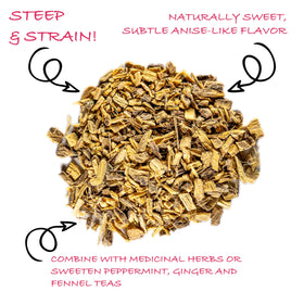 Worldwide Botanicals licorice root cut and sift for flavorful blends