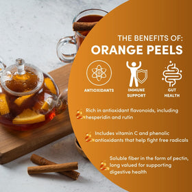 Sweet orange rind and zest by Worldwide Botanicals for vibrant teas and desserts.