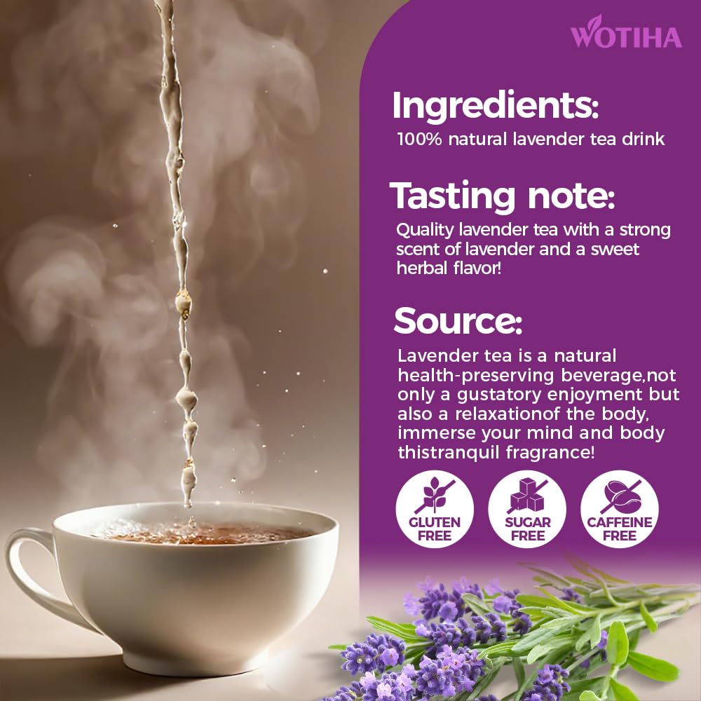 WOTIHA Lavender Powder for Drinks enhances lattes and lemonades with lavender aroma