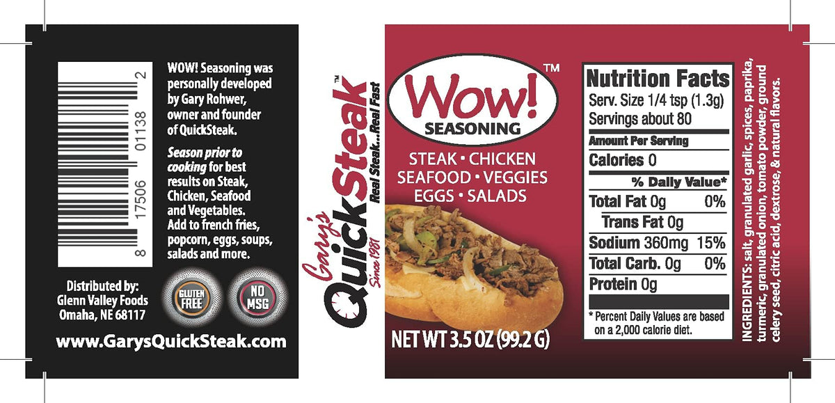 Grilled steak plate with Wow! Seasoning for restaurant-like depth