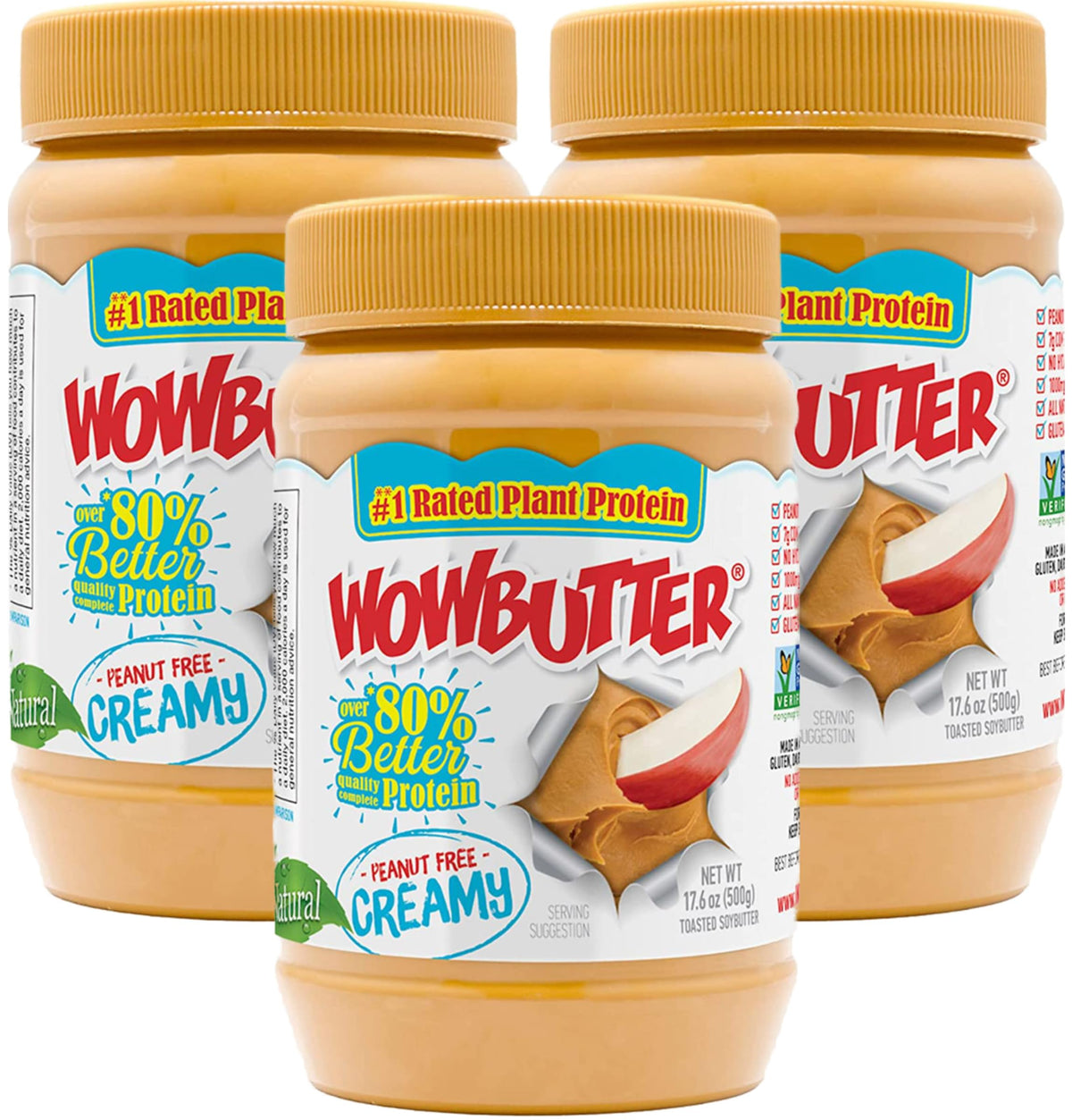 WOWBUTTER front jar showing creamy peanut-free spread ideal for school lunches