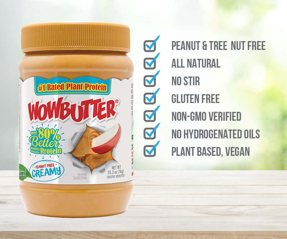 WOWBUTTER on kitchen shelf demonstrates convenient nut-free option for families