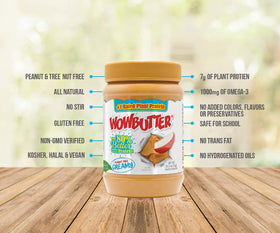 WOWBUTTER jar with spread-dip shows versatile use at home