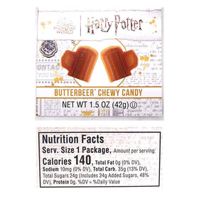 Wowser barrel tin opening shot, reveals chewy Butterbeer treats.