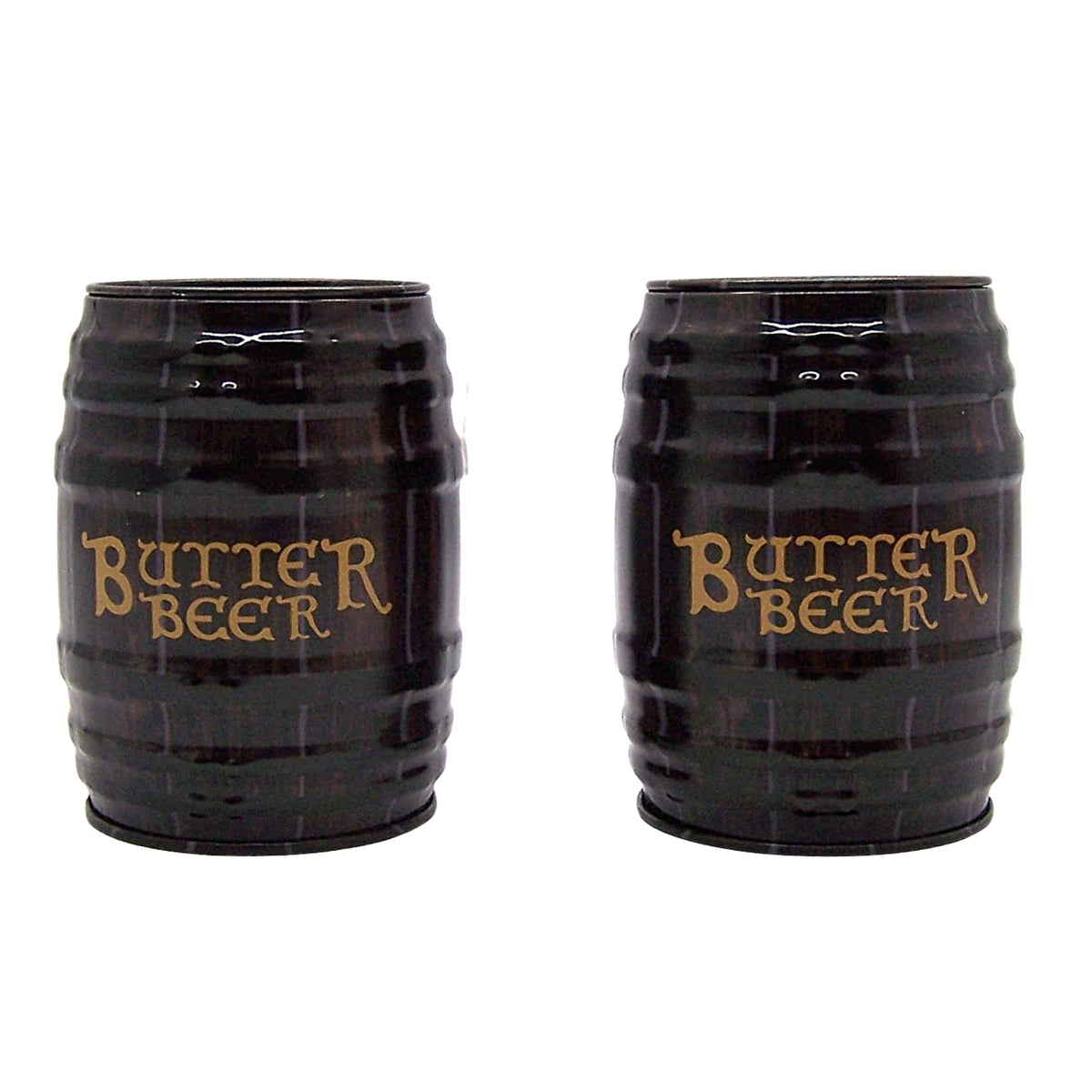 Wowser Butterbeer chewy candy barrel tin close-up showing collectible design.
