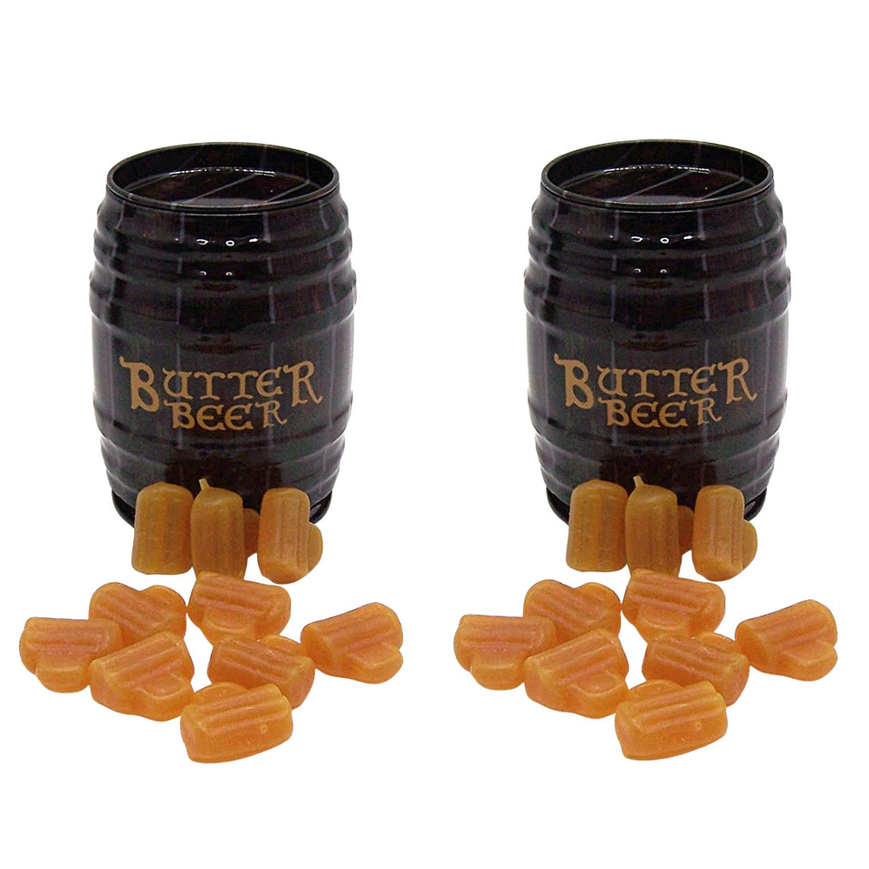 Wowser Harry Potter Butterbeer chewy candy tin 2-pack, a fun gift idea.