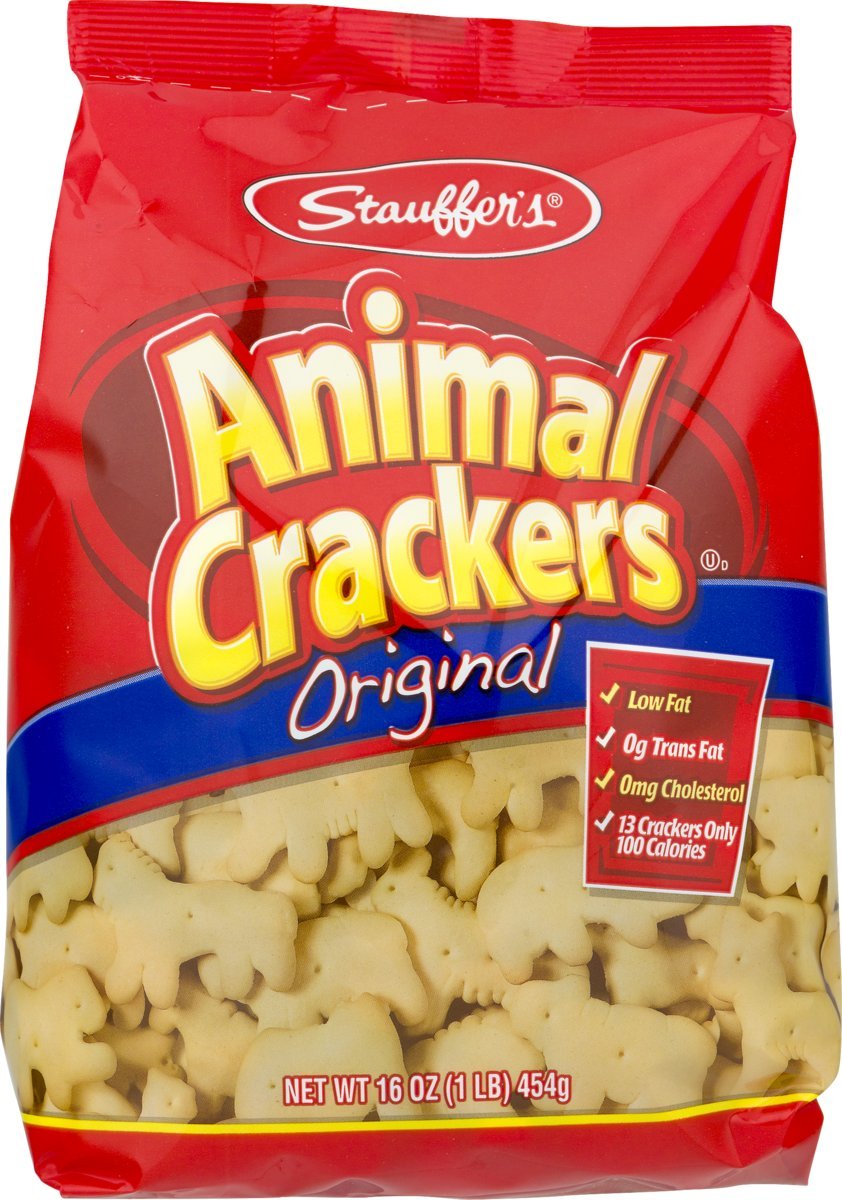WPARHUS Stauffer's Original Animal Crackers bag-16oz for quick snacking.