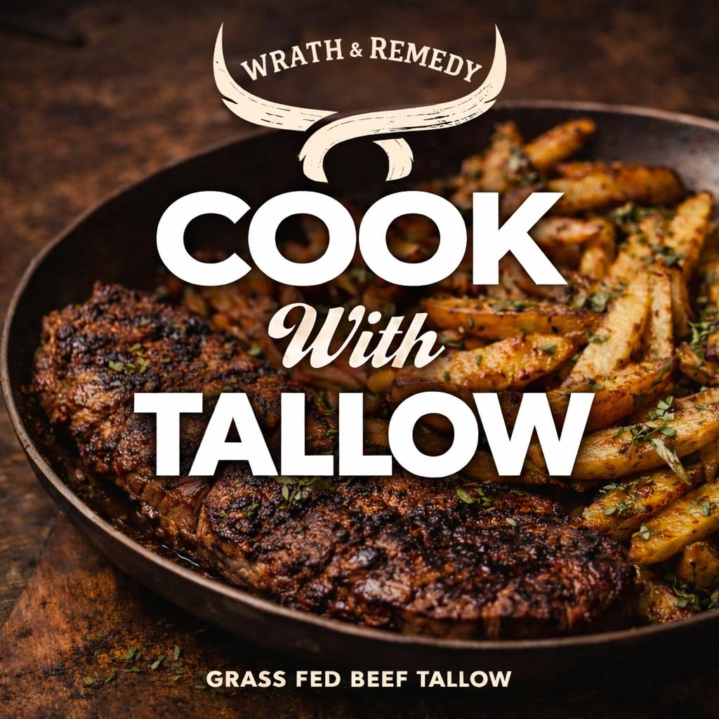 Wrath & Remedy tallow melts to silky texture for sautéed dishes.