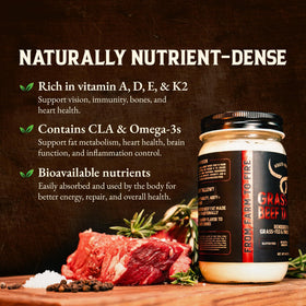 Wrath & Remedy beef tallow searing steak to lock in rich flavor.