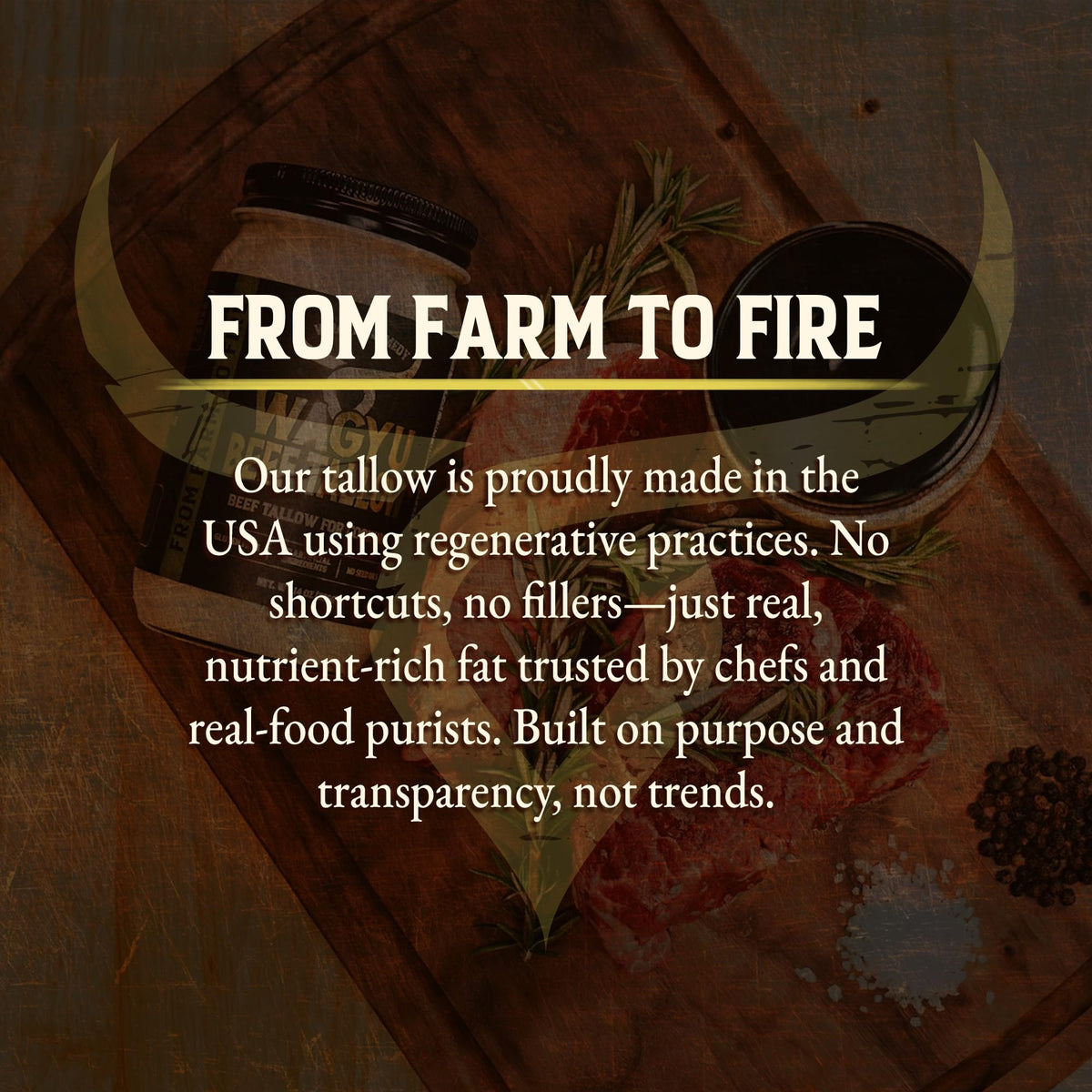 Made in the USA Wrath & Remedy Wagyu Tallow label emphasizes provenance