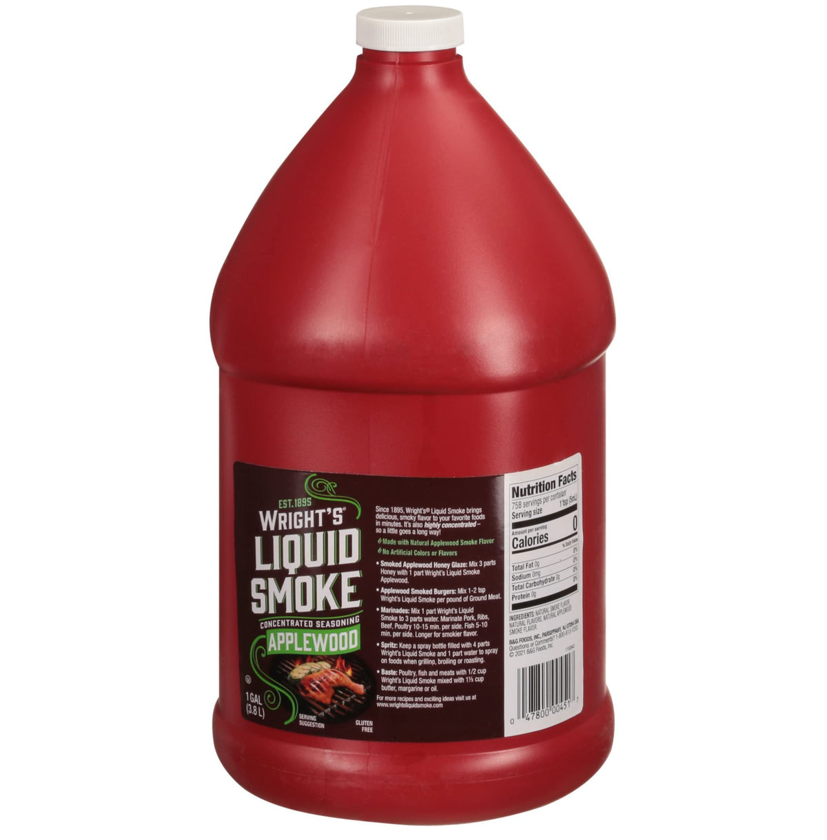 Full view of Wright's Applewood Liquid Smoke bottle in the kitchen