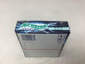 Wrigley's Airwaves Extreme Eucalyptus packaging back with case details for 30 pieces.