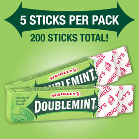Unwrapped Doublemint sticks ready to share with friends