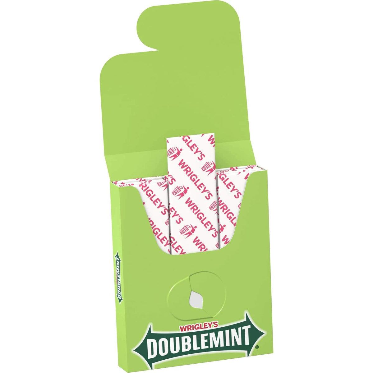 Wrigley's Doublemint sticks close-up reveals crisp texture and menthol-like aroma.