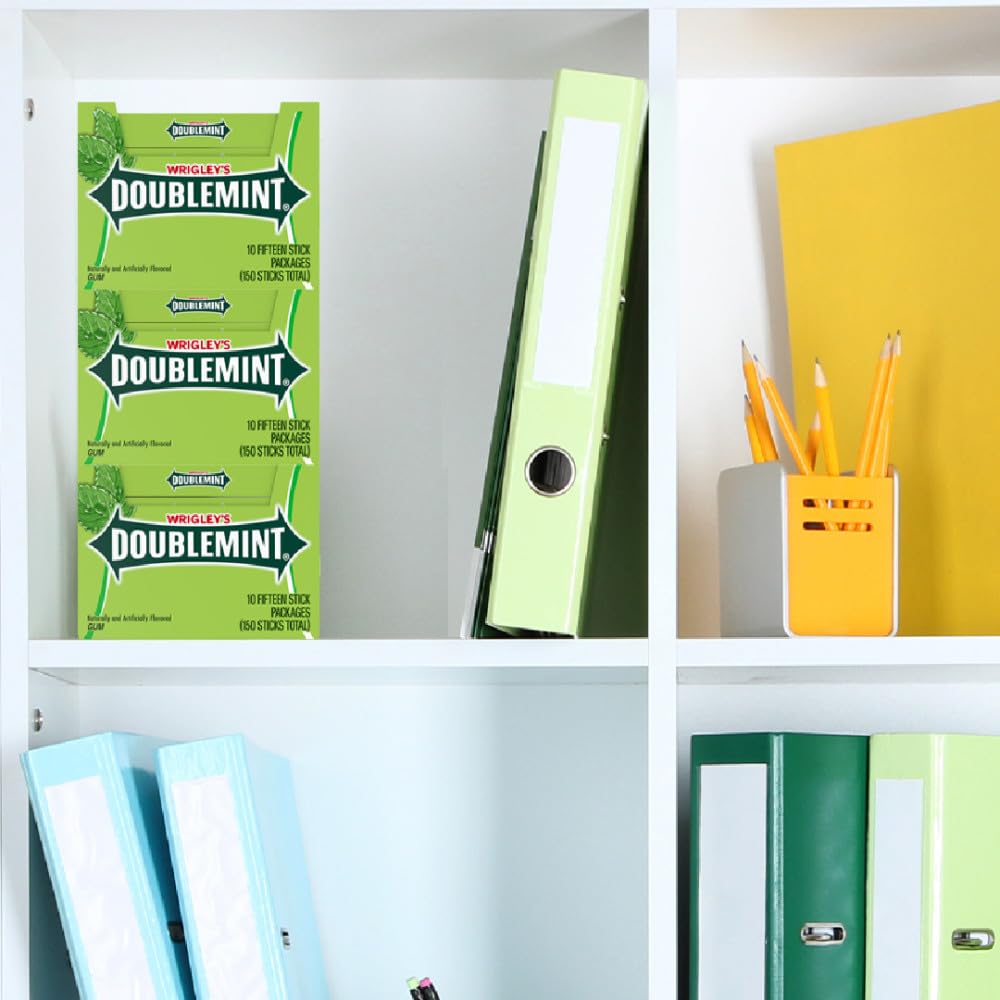 Wrigley's Doublemint label close-up highlighting iconic classic mint branding