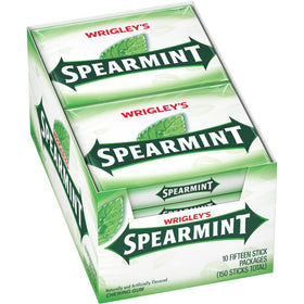Wrigley's Spearmint bulk pack outer box showing bulk packaging for easy purchase