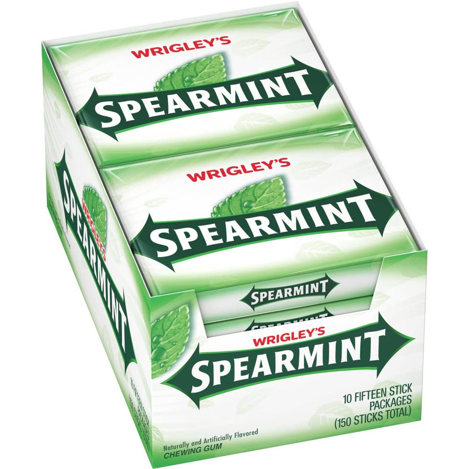 Wrigley's Spearmint bulk pack outer box showing bulk packaging for easy purchase
