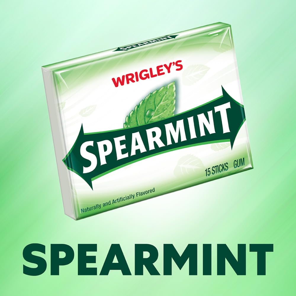 Wrigley's Spearmint bulk packs highlighting ten individual packs for sharing