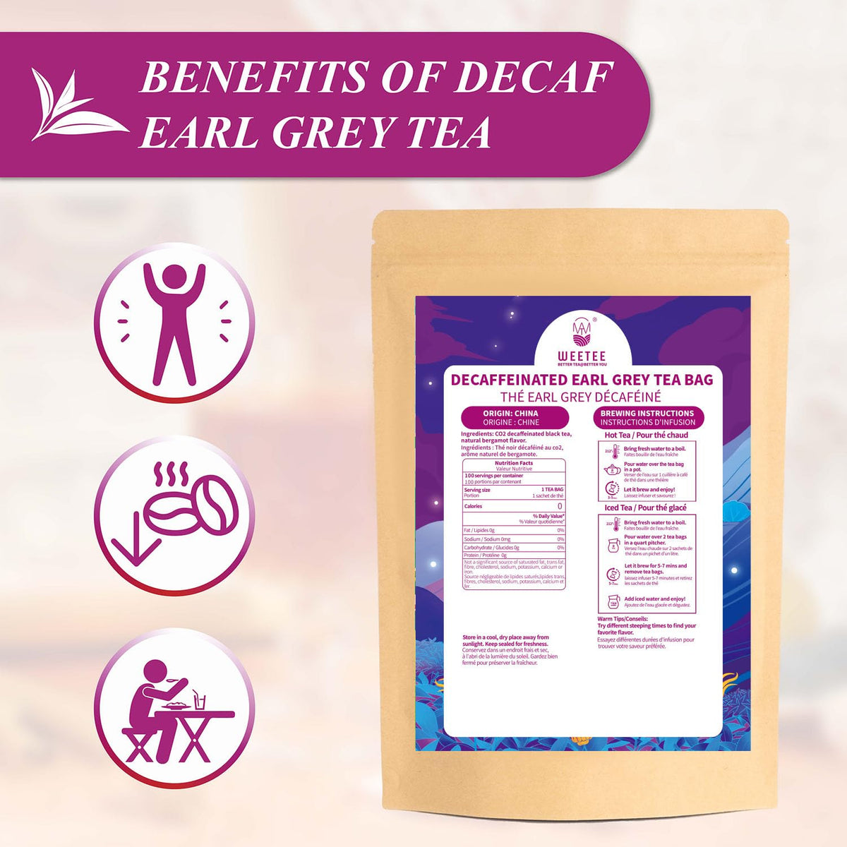 Sipping WT WEETEE Earl Grey is a relaxing afternoon ritual
