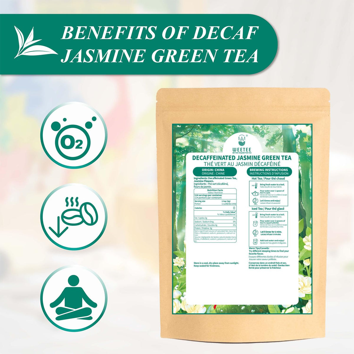 WT WEETEE jasmine tea with light desserts creates a refreshing finish